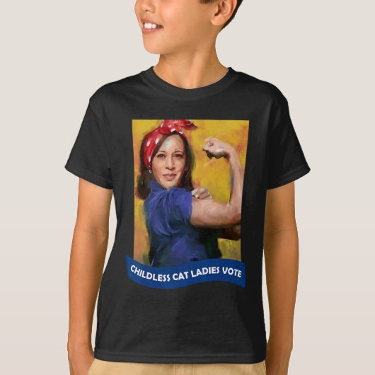 Kat Dames Stem Kamala 2024 Rosie De Riveter T-shirt (Voorkant)