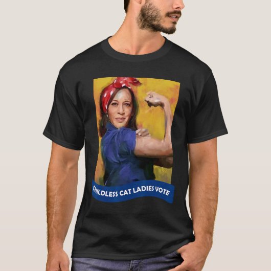 Kat Dames Stem Kamala 2024 Rosie De Riveter T-shirt (Voorkant)