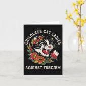 Kat Dames Tegen Fascisme Grappig Kat Feminist 1 Kaart (Gele Bloem)