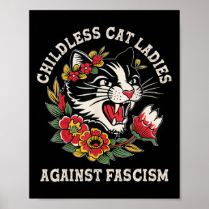Kat Dames Tegen Fascisme Grappig Kat Feminist 1 Poster