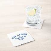 Kat Dames voor Kamala 2024 Custom State Party Kartonnen Onderzetters (Insitu)