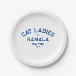 Kat Dames voor Kamala 2024 Custom State Party Papieren Bordje
