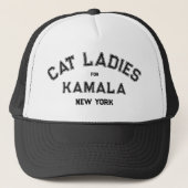 Kat Dames voor Kamala 2024 Custom State Trucker Pet (Voorkant)