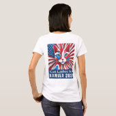 Kat Dames voor Kamala 2024 Democraat T-shirt (Achterkant volledig)