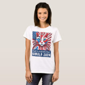 Kat Dames voor Kamala 2024 Democraat T-shirt (Voorkant volledig)