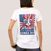 Kat Dames voor Kamala 2024 Democraat T-shirt (Achterkant)