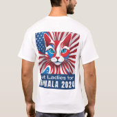Kat Dames voor Kamala 2024 Starburst T-shirt (Achterkant)