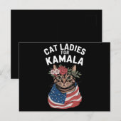 Kat Dames voor Kamala Cat Lady Harris Verkiezing Briefkaart (Voorkant / Achterkant)