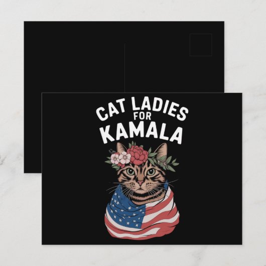 Kat Dames voor Kamala Cat Lady Harris Verkiezing Briefkaart (Voorkant / Achterkant)