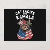 Kat Dames voor Kamala Cat Lady Harris Verkiezing Briefkaart (Voorkant)