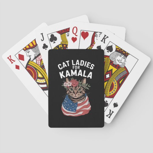 Kat Dames voor Kamala Cat Lady Harris Verkiezing Pokerkaarten (Achterkant)