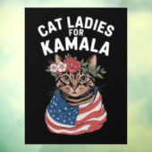 Kat Dames voor Kamala Cat Lady Harris Verkiezing Raamsticker (Vel 3)