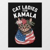 Kat Dames voor Kamala Cat Lady Harris Verkiezing Raamsticker (Vel)