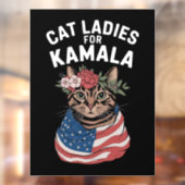 Kat Dames voor Kamala Cat Lady Harris Verkiezing Raamsticker (Vel 2)