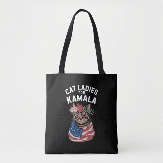 Kat Dames voor Kamala Cat Lady Harris Verkiezing Tote Bag (Voorkant)