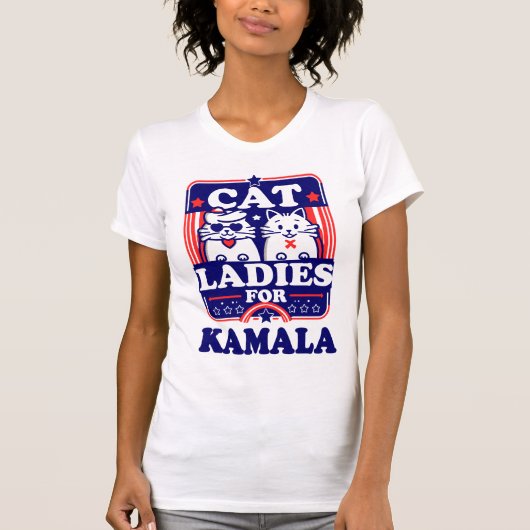 Kat Dames voor Kamala Fun Fierce Political Design T-shirt (Voorkant)