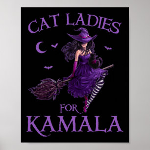 Kat Dames voor Kamala Harris 2024 Heksen Harris H Poster