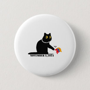 Kat Dames voor Kamala Harris 2024 Ronde Button 5,7 Cm