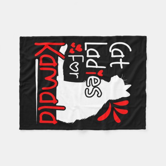 Kat Dames voor Kamala Silhouette Graphic Fleece Deken (Voorkant (Horizontaal))