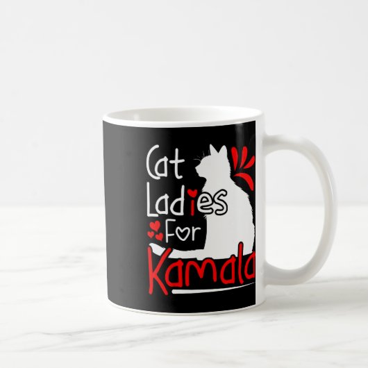 Kat Dames voor Kamala Silhouette Graphic Koffiemok (Rechts)