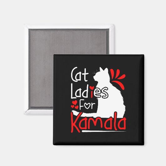 Kat Dames voor Kamala Silhouette Graphic Magneet (Voorkant / Achterkant)