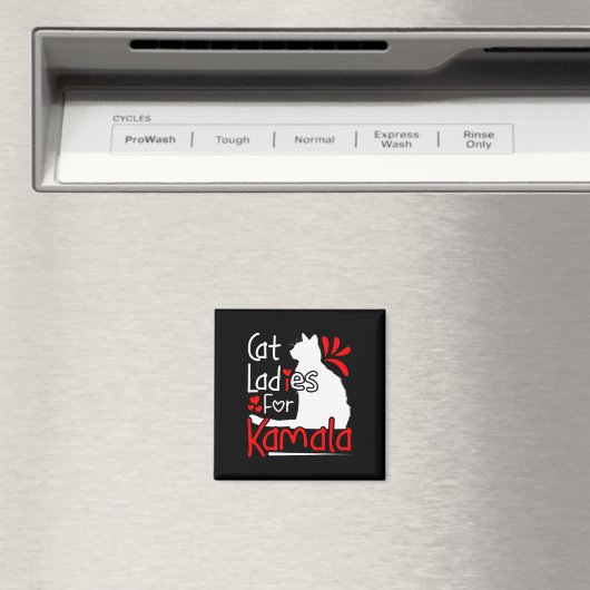 Kat Dames voor Kamala Silhouette Graphic Magneet (Insitu (Vaatwasser))