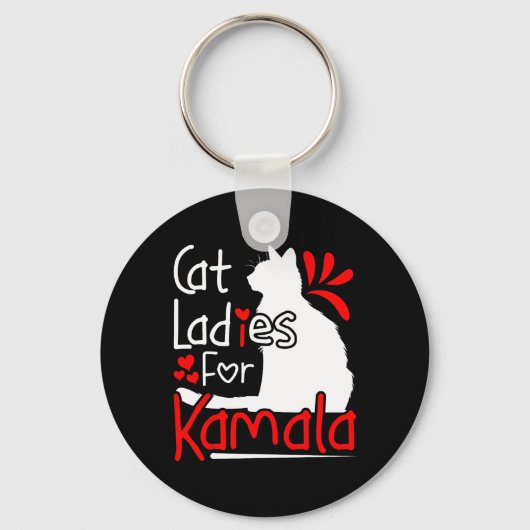 Kat Dames voor Kamala Silhouette Graphic Sleutelhanger (Voorkant)