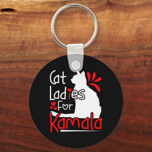 Kat Dames voor Kamala Silhouette Graphic Sleutelhanger (Voorkant)