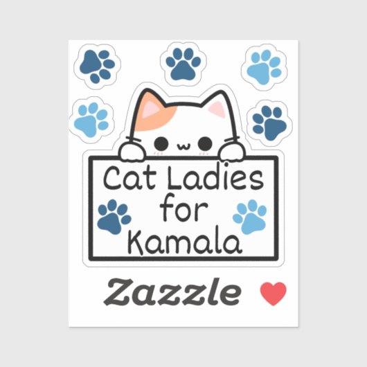 Kat Dames voor Kamala Sticker (Vel)