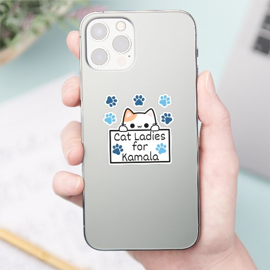 Kat Dames voor Kamala Sticker (Telefoon)