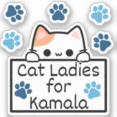 Kat Dames voor Kamala Sticker (Voorkant)