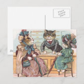 Kat Dames winkelen Briefkaart (Voorkant / Achterkant)