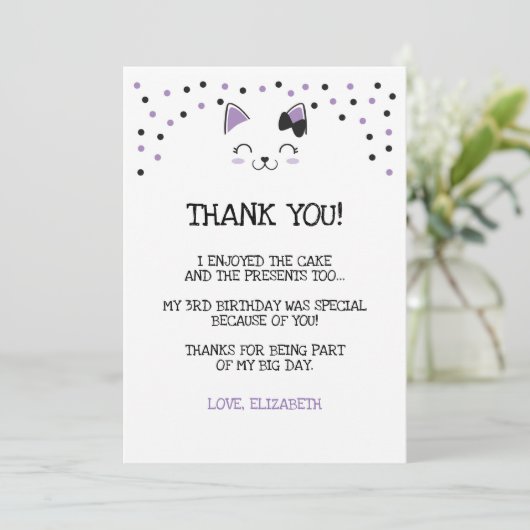 Kat Dank Je Kaart (Staand voorkant)