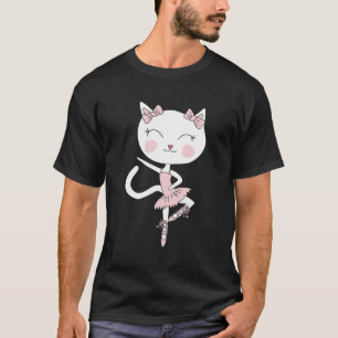 Kat Dans Ballerina Dansende Pirouette Tutu T-shirt