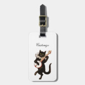 Kat dat Banjo Thunder_Cove speelt Bagagelabel (Voorkant verticaal)