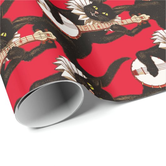 Kat dat Banjo Thunder_Cove speelt Cadeaupapier (Rol Hoek)