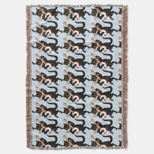 Kat dat Banjo Thunder_Cove speelt Deken (Voorkant Verticaal)