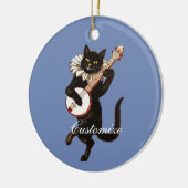 Kat dat Banjo Thunder_Cove speelt Keramisch Ornament (Links)