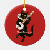 Kat dat Banjo Thunder_Cove speelt Keramisch Ornament (Achterkant)