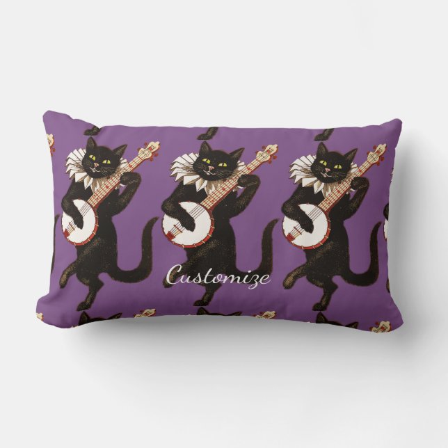 Kat dat Banjo Thunder_Cove speelt Kussen (Voorkant)