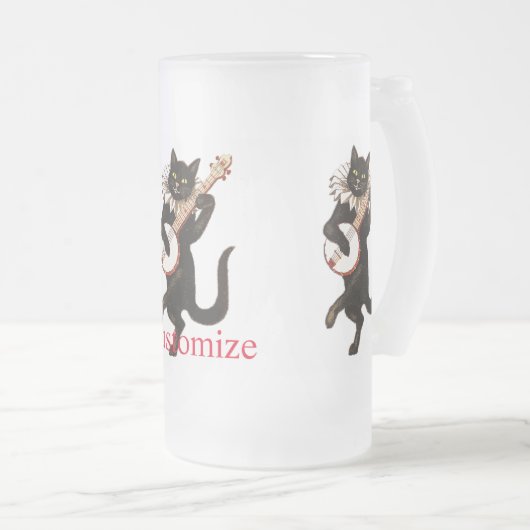 Kat dat Banjo Thunder_Cove speelt Matglas Bierpul (Voorkant rechts)