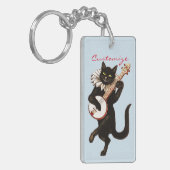 Kat dat Banjo Thunder_Cove speelt Sleutelhanger (Voorkant Links)