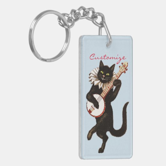 Kat dat Banjo Thunder_Cove speelt Sleutelhanger (Voorkant Links)