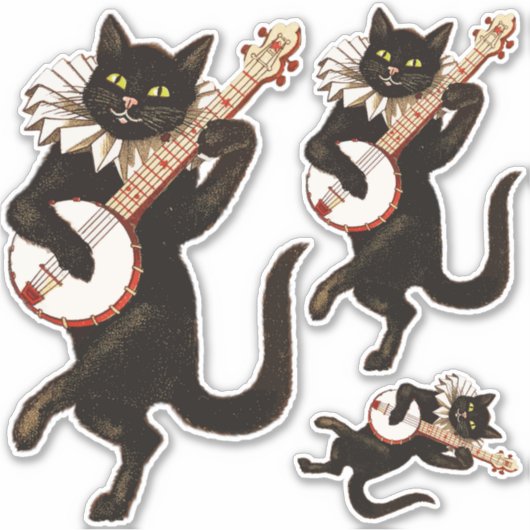 Kat dat Banjo Thunder_Cove speelt Sticker (Voorkant)