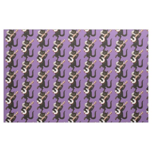 Kat dat Banjo Thunder_Cove speelt Stof (Fat Quarter)