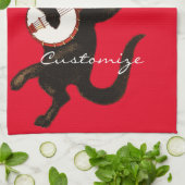 Kat dat Banjo Thunder_Cove speelt Theedoek (Gevouwen)