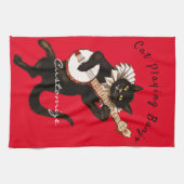 Kat dat Banjo Thunder_Cove speelt Theedoek (Horizontaal)