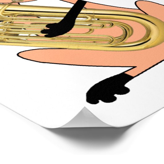 Kat dat de euphonium afspeelt poster (Hoek)