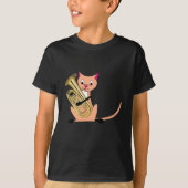 Kat dat de euphonium afspeelt t-shirt (Voorkant)