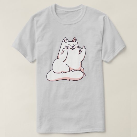 Kat dat de vinger geeft t-shirt (Design voorkant)